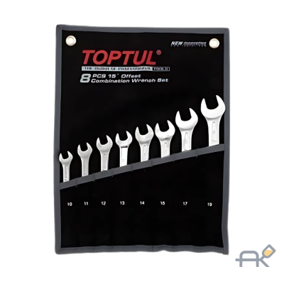 Набор ключей комбинир. 10-19мм 8шт (черное полотно) TOPTUL (GPAB0802)